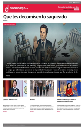 Cover of Sin Embargo Opinion