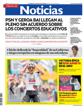 Cover of Diario de Noticias (Spain)