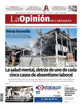 Cover of La Opinion de Murcia (Cartagena)