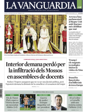 Cover of La Vanguardia (Catalonia - 1st edition)