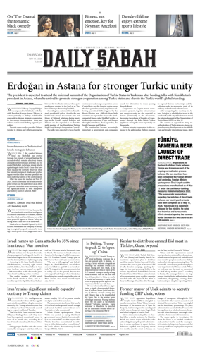 Cover of Daily Sabah (Turkey)