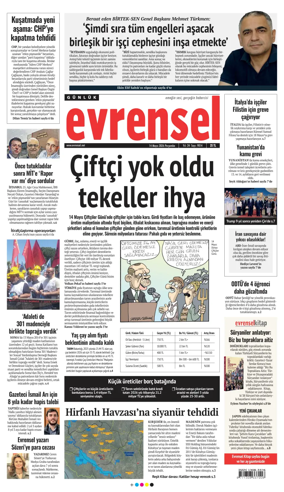 Cover of Evrensel Gazetesi