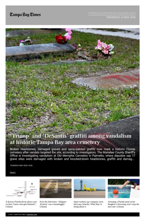 Cover of Tampa Bay Times TFP