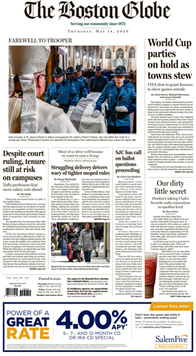 Cover of The Boston Globe