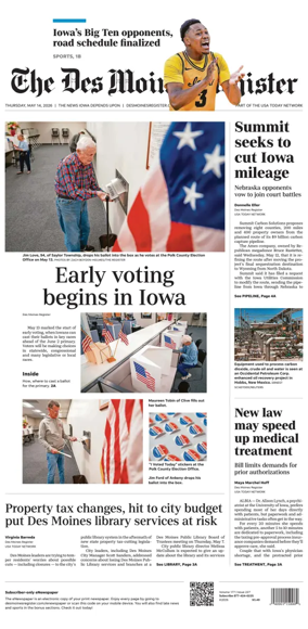 Cover of The Des Moines Register