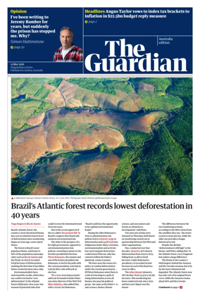 Cover of The Guardian Australia