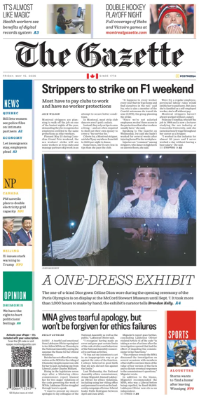 Cover of Montreal Gazette
