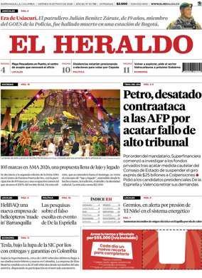 Cover of El Heraldo (Colombia)
