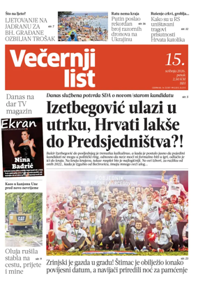 Cover of Vecernji list BiH