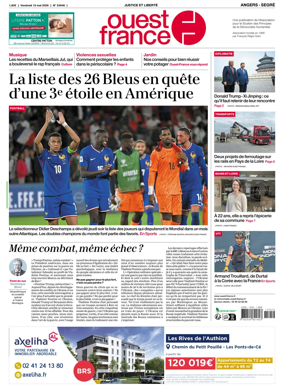 Cover of Ouest France (Angers / Segre)