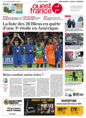 Cover of Ouest France (Saint-Nazaire La Baule Guerande)