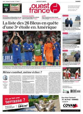 Cover of Ouest France (Vannes)
