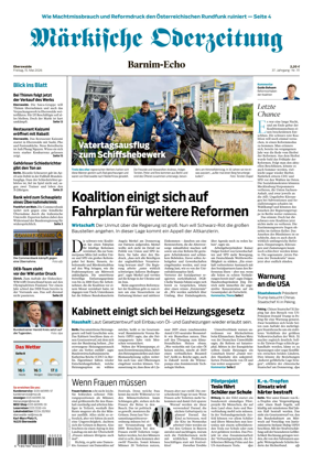 Cover of Markische Oderzeitung Eberswalde