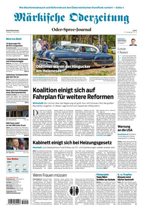Cover of Markische Oderzeitung Eisenhuttenstadt