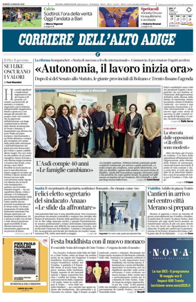 Cover of Corriere dell'Alto Adige