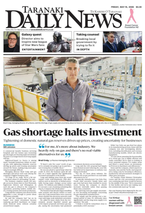 Cover of Taranaki Daily News