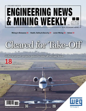 Cover of Engineering News and Mining Weekly