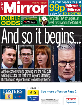 Cover of Daily Mirror (Northern Ireland)