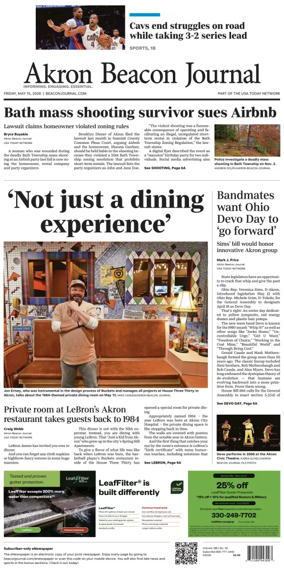 Cover of Akron Beacon Journal