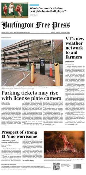 Cover of Burlington Free Press