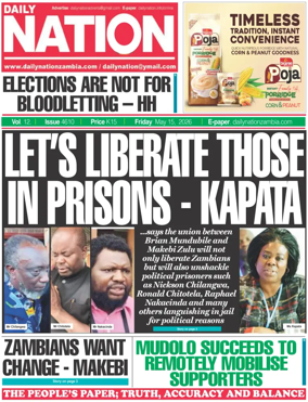 Cover of Daily Nation Newspaper