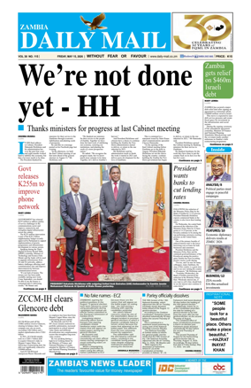 Cover of Zambia Daily Mail