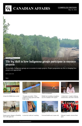 Cover of Canadian Affairs News Compiled Edition