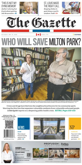 Cover of Montreal Gazette