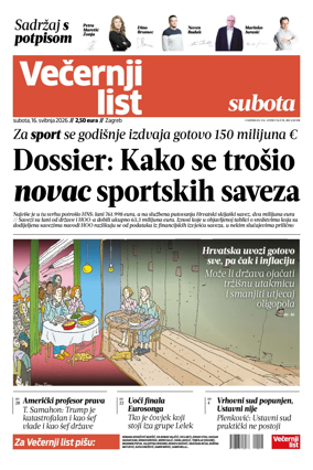 Cover of Vecernji list - Zagreb
