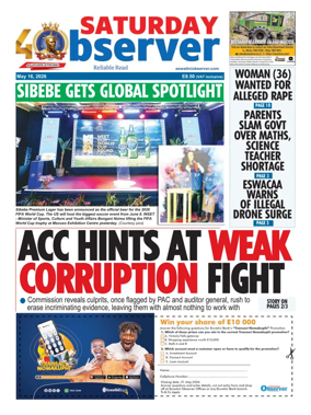 Cover of Saturday Observer (Eswatini)
