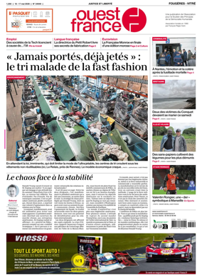 Cover of Ouest-France (Fougeres Vitre)