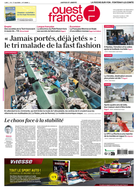 Cover of Ouest France (La Roche-sur-Yon - Fontenay-le-Comte)