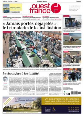 Cover of Ouest France (Lorient)