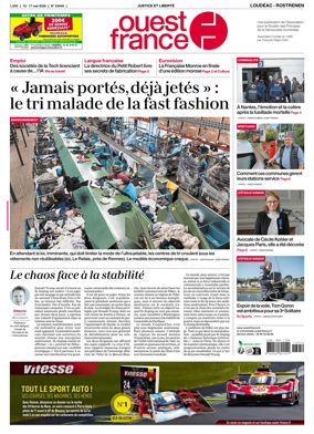 Cover of Ouest France (Loudeac / Rostrenen)