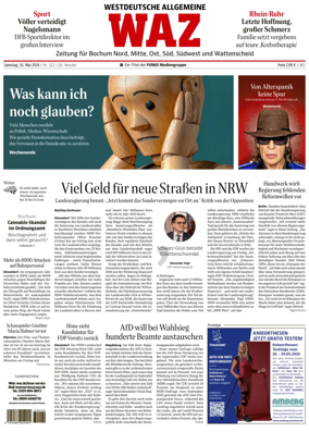 Cover of Westdeutsche Allgemeine Zeitung (Bochum)