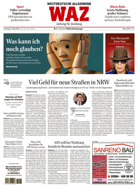 Cover of Westdeutsche Allgemeine Zeitung (Duisburg)