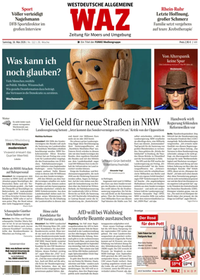 Cover of Westdeutsche Allgemeine Zeitung (Moers)