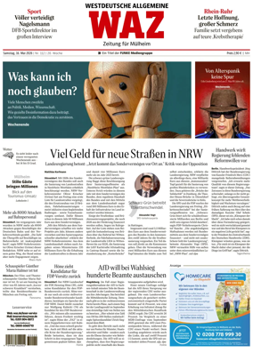 Cover of Westdeutsche Allgemeine Zeitung (Mulheim an der Ruhr)