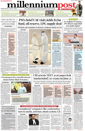 Cover of Millennium Post (Kolkata)