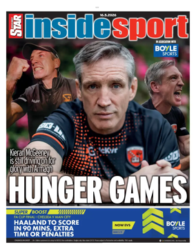 Cover of Irish Daily Star - Inside Sport