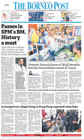 Cover of The Borneo Post (Sarawak)