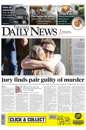 Cover of Taranaki Daily News
