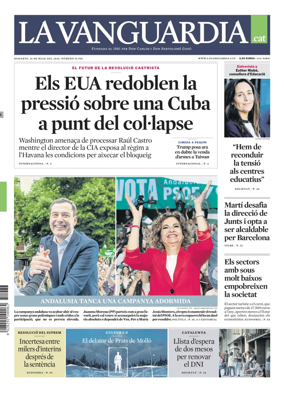 Cover of La Vanguardia (Catala)