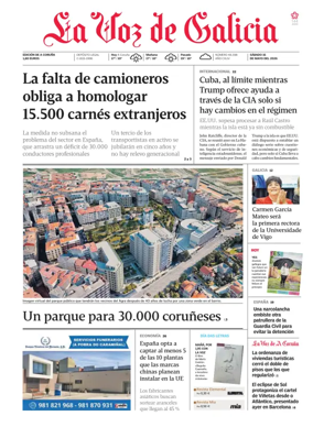 Cover of La Voz de Galicia (A Coruna)