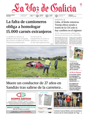 Cover of La Voz de Galicia (Ourense)