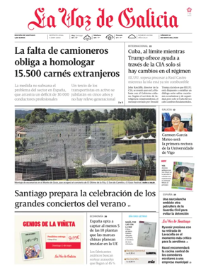 Cover of La Voz de Galicia (Santiago)