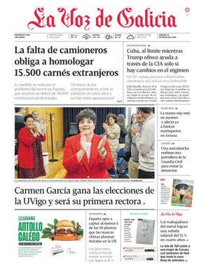 Cover of La Voz de Galicia (Vigo)