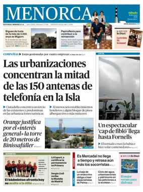 Cover of Menorca Diario Insular