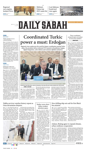 Cover of Daily Sabah (Turkey)