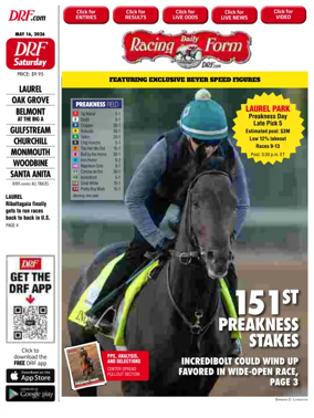 Cover of Daily Racing Form National Digital Edition